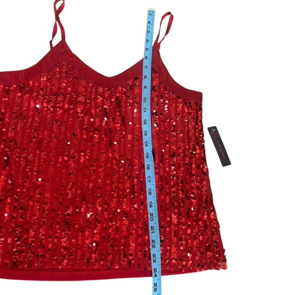 No Boundaries Red Sequin V-Neck Cami Tank Womens Juniors Size Large (11-13) NWT - Picture 11 of 11